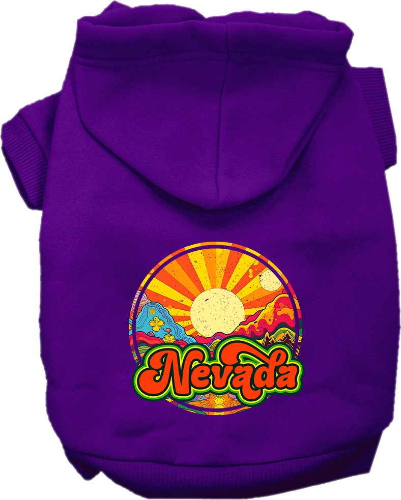 Pet Dog & Cat Screen Printed Hoodie for Small to Medium Pets (Sizes XS-XL), "Nevada Mellow Mountain"