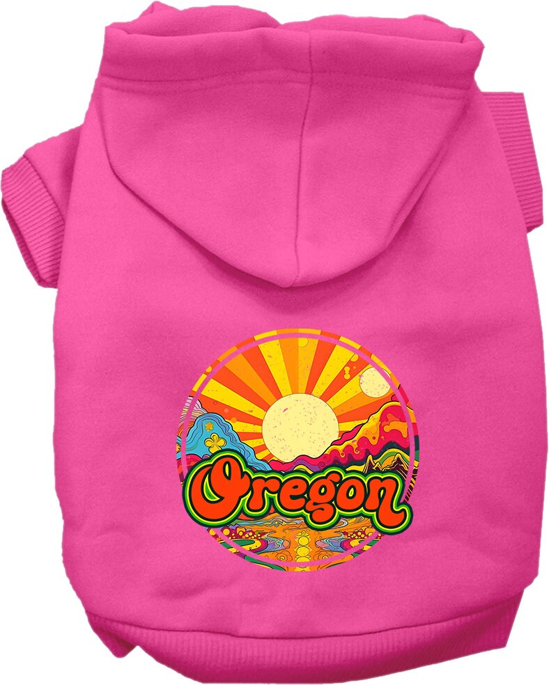 Pet Dog & Cat Screen Printed Hoodie for Small to Medium Pets (Sizes XS-XL), "Oregon Mellow Mountain"