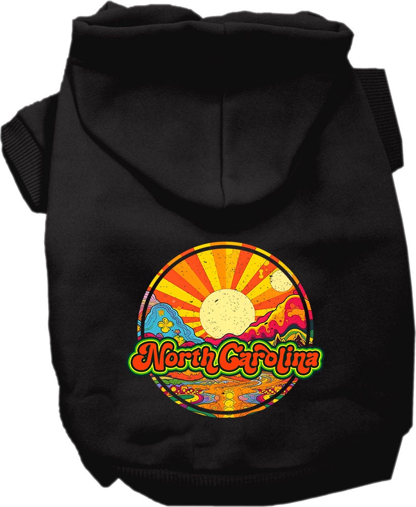 Pet Dog & Cat Screen Printed Hoodie for Small to Medium Pets (Sizes XS-XL), "North Carolina Mellow Mountain"