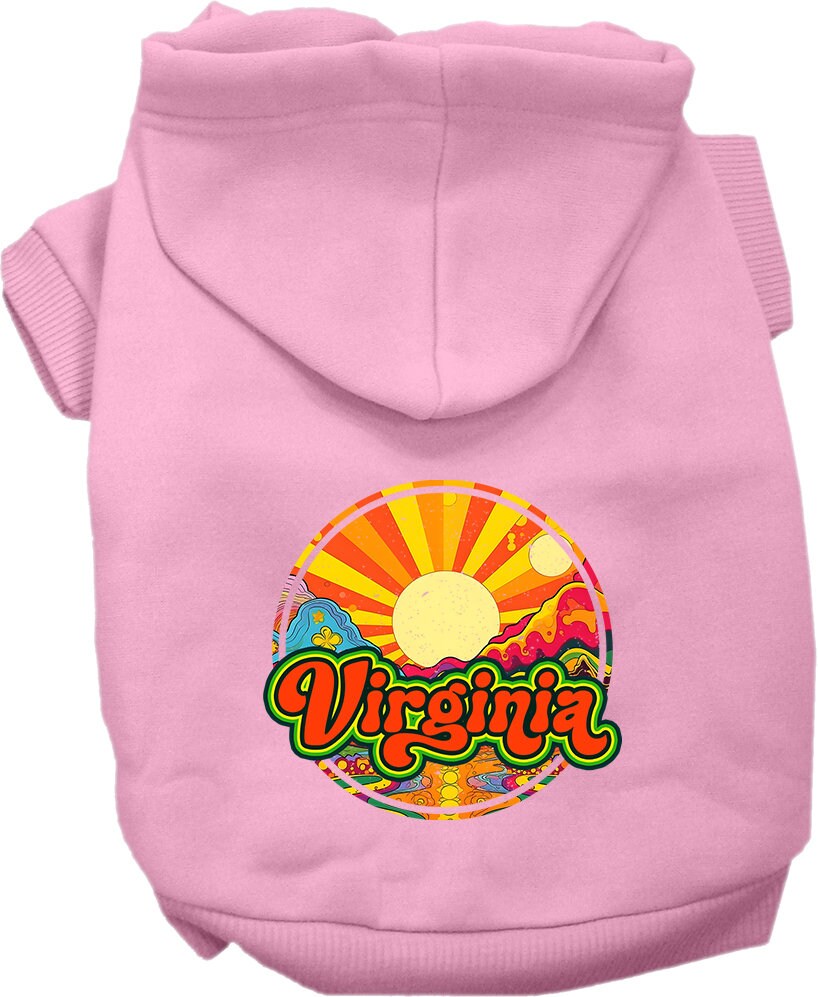 Pet Dog & Cat Screen Printed Hoodie for Small to Medium Pets (Sizes XS-XL), "Virginia Mellow Mountain"