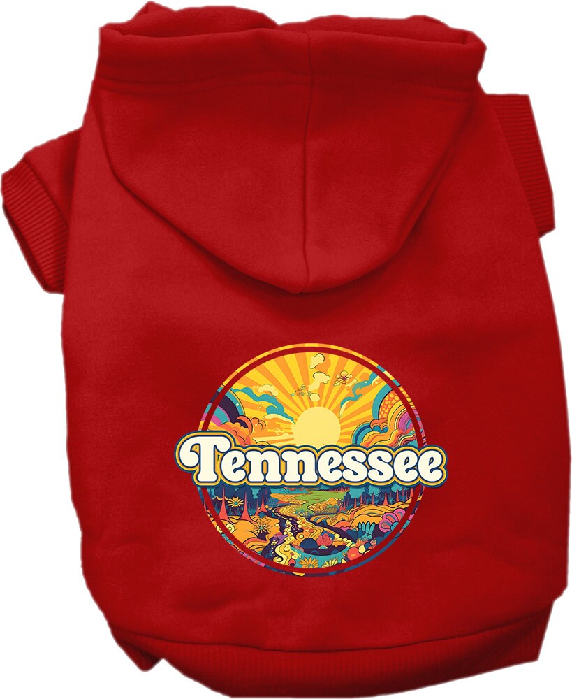 Pet Dog & Cat Screen Printed Hoodie for Small to Medium Pets (Sizes XS-XL), "Tennessee Trippy Peaks"