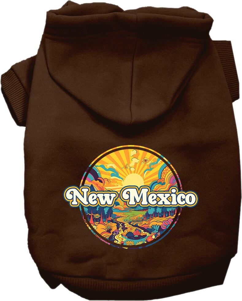 Pet Dog & Cat Screen Printed Hoodie for Small to Medium Pets (Sizes XS-XL), "New Mexico Trippy Peaks"