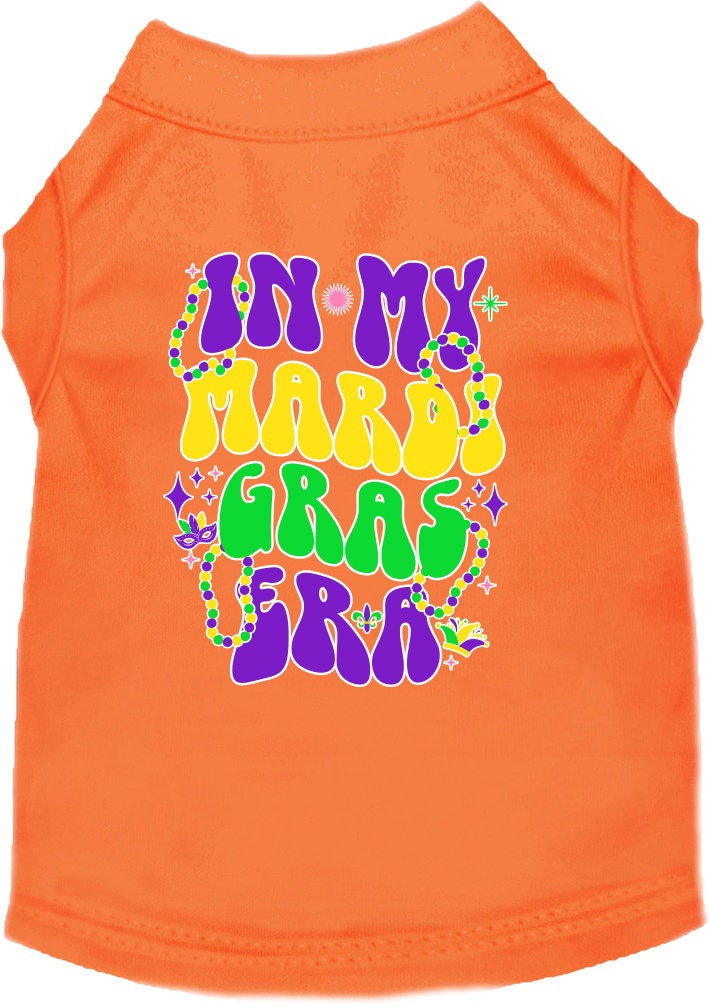 Pet Dog & Cat Screen Printed Shirt for Medium to Large Pets (Sizes 2XL-6XL), "In My Mardi Gras Era"