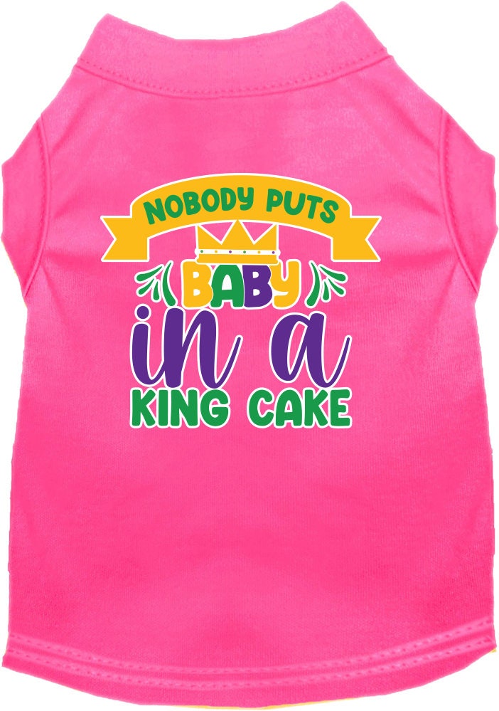 Pet Dog & Cat Screen Printed Shirt "Nobody Puts Baby In A King Cake"