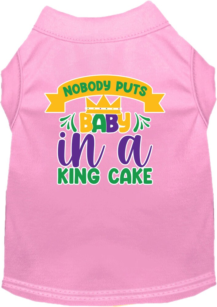 Pet Dog & Cat Screen Printed Shirt for Medium to Large Pets (Sizes 2XL-6XL), "Nobody Puts Baby In A King Cake"