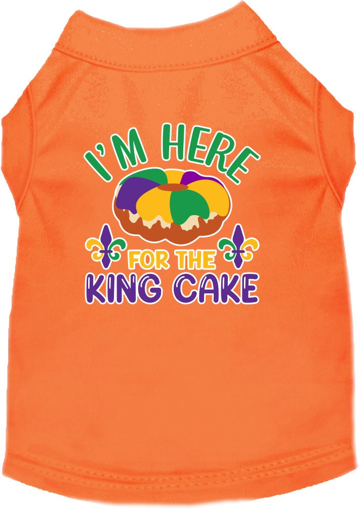 Pet Dog & Cat Screen Printed Shirt "I'm Here For The King Cake"