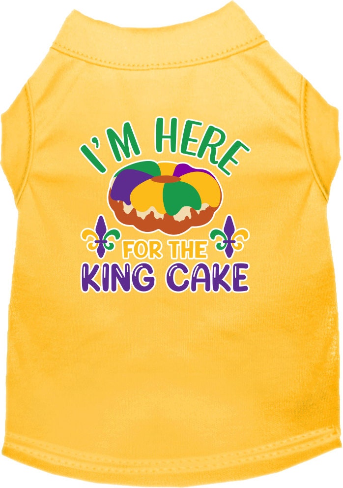 Pet Dog & Cat Screen Printed Shirt "I'm Here For The King Cake"