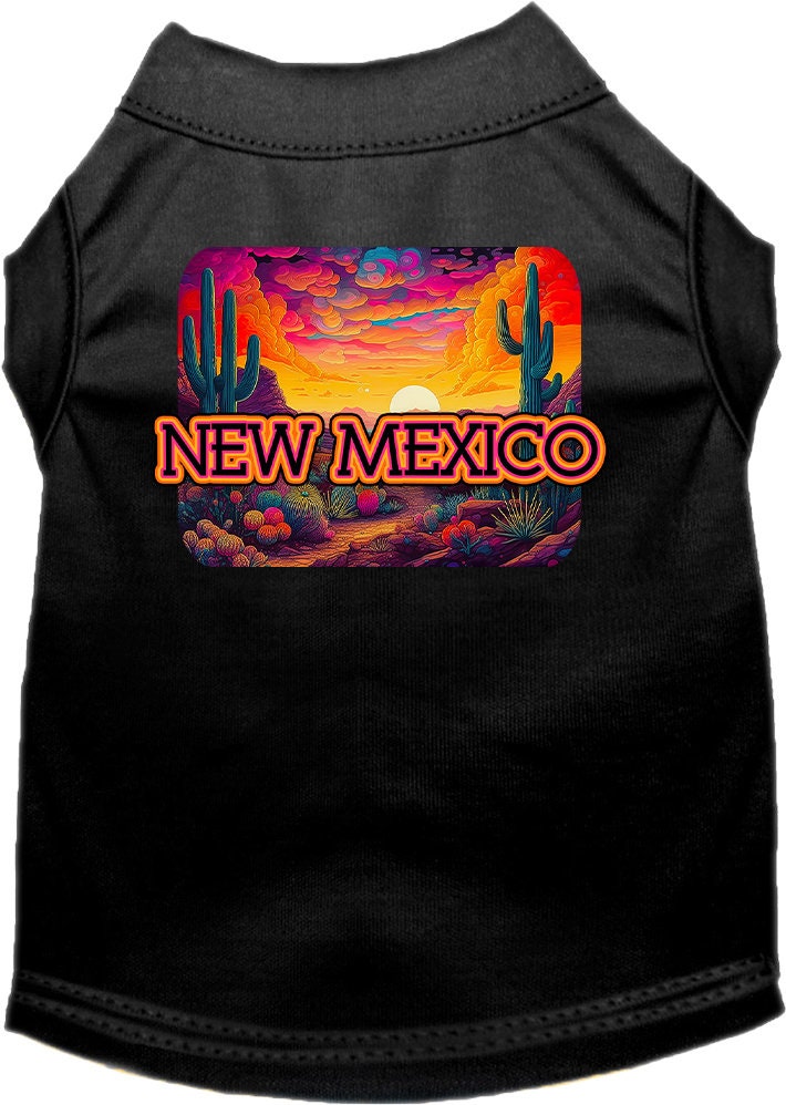 Pet Dog & Cat Screen Printed Shirt for Medium to Large Pets (Sizes 2XL-6XL), "New Mexico Neon Desert"