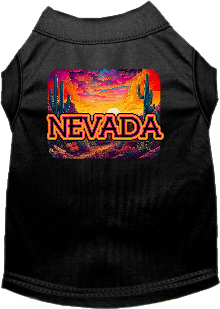 Pet Dog & Cat Screen Printed Shirt for Small to Medium Pets (Sizes XS-XL), "Nevada Neon Desert"