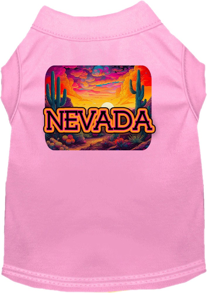 Pet Dog & Cat Screen Printed Shirt for Small to Medium Pets (Sizes XS-XL), "Nevada Neon Desert"