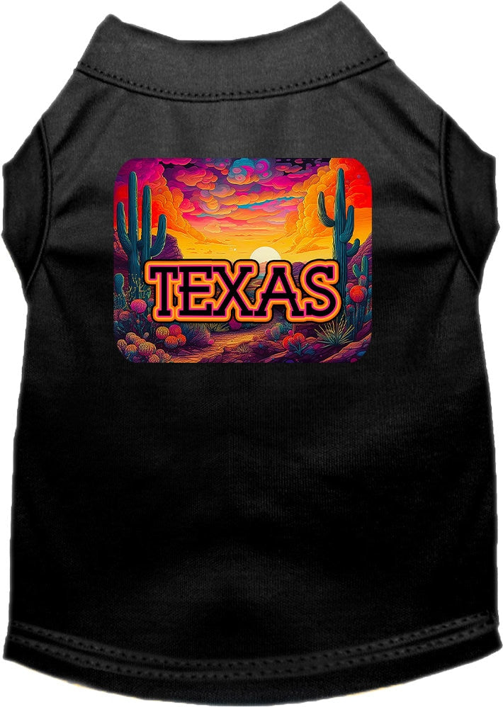 Pet Dog & Cat Screen Printed Shirt for Medium to Large Pets (Sizes 2XL-6XL), "Texas Neon Desert"