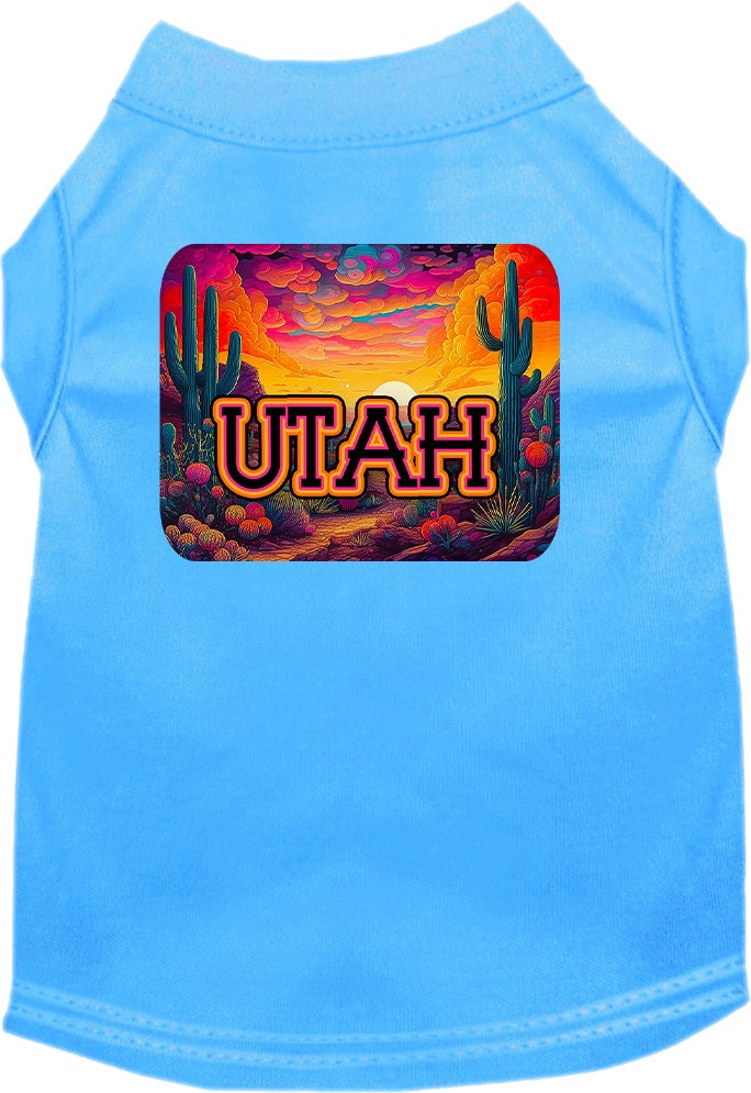 Pet Dog & Cat Screen Printed Shirt for Medium to Large Pets (Sizes 2XL-6XL), "Utah Neon Desert"