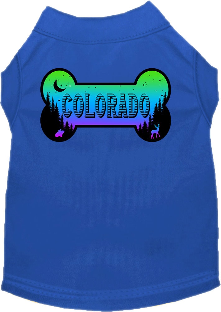 Pet Dog & Cat Screen Printed Shirt for Small to Medium Pets (Sizes XS-XL), "Colorado Mountain Shades"