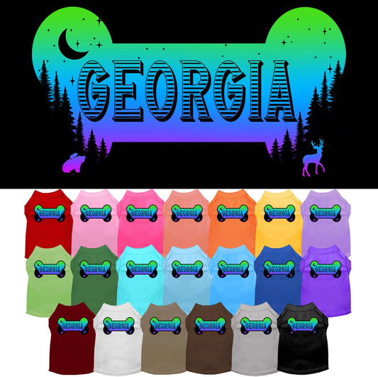 Pet Dog & Cat Screen Printed Shirt for Small to Medium Pets (Sizes XS-XL), "Georgia Mountain Shades"