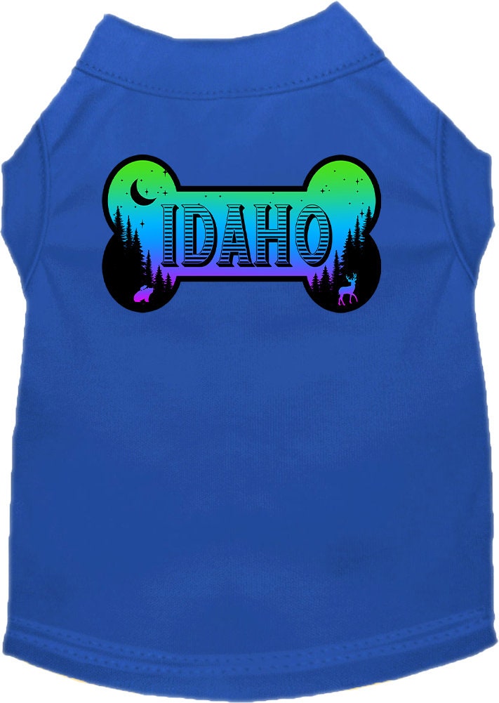 Pet Dog & Cat Screen Printed Shirt for Medium to Large Pets (Sizes 2XL-6XL), "Idaho Mountain Shades"