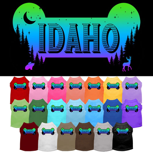 Pet Dog & Cat Screen Printed Shirt for Small to Medium Pets (Sizes XS-XL), "Idaho Mountain Shades"