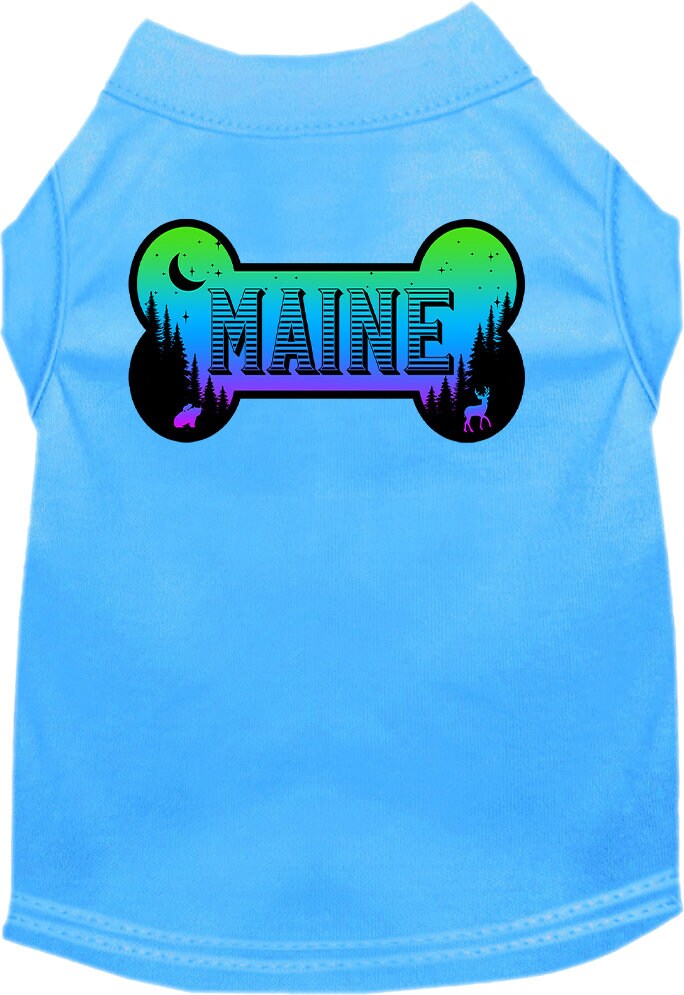 Pet Dog & Cat Screen Printed Shirt for Medium to Large Pets (Sizes 2XL-6XL), "Maine Mountain Shades"