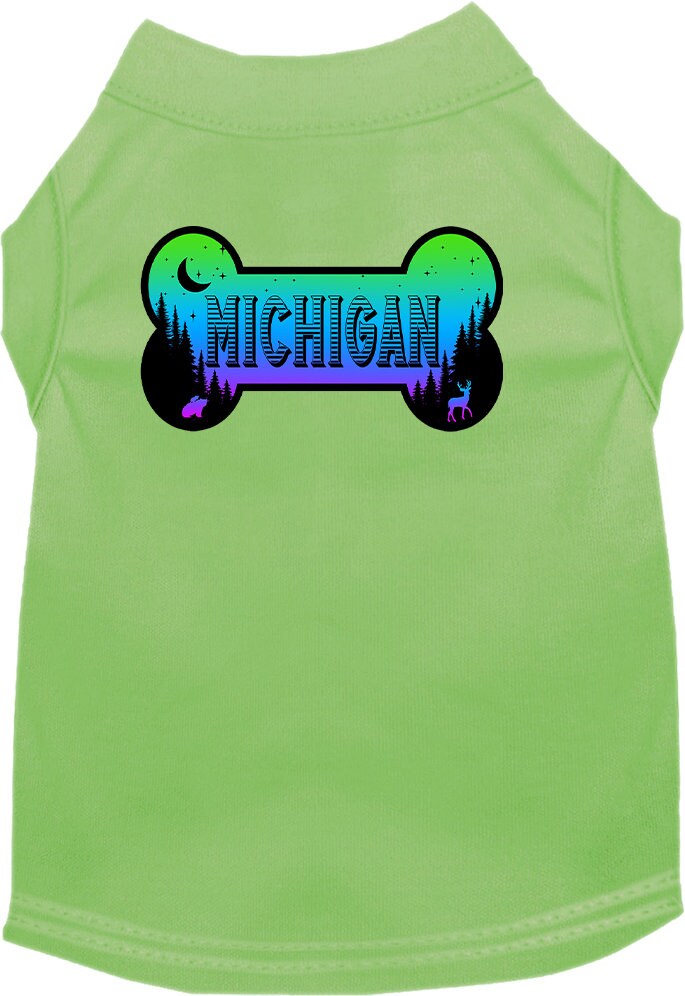 Pet Dog & Cat Screen Printed Shirt for Small to Medium Pets (Sizes XS-XL), "Michigan Mountain Shades"