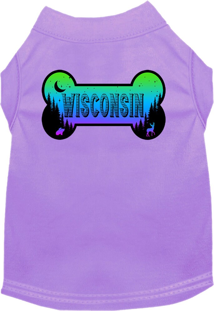 Pet Dog & Cat Screen Printed Shirt for Medium to Large Pets (Sizes 2XL-6XL), "Wisconsin Mountain Shades"