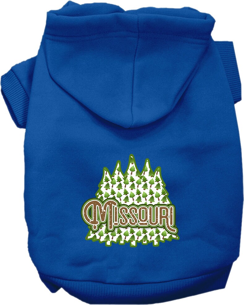 Pet Dog & Cat Screen Printed Hoodie for Small to Medium Pets (Sizes XS-XL), "Missouri Woodland Trees"