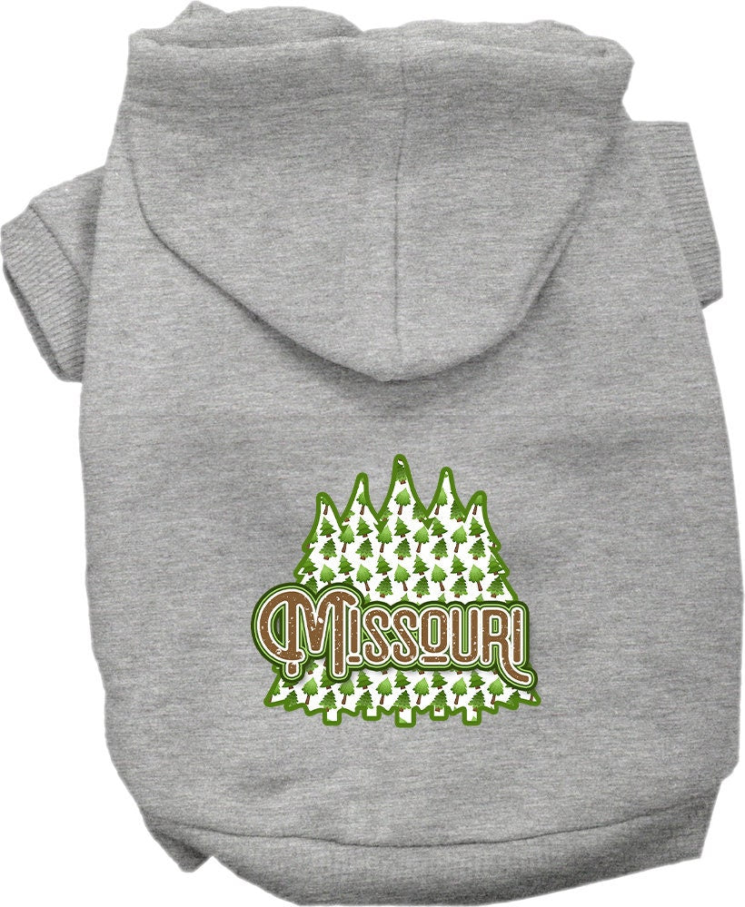 Pet Dog & Cat Screen Printed Hoodie for Small to Medium Pets (Sizes XS-XL), "Missouri Woodland Trees"