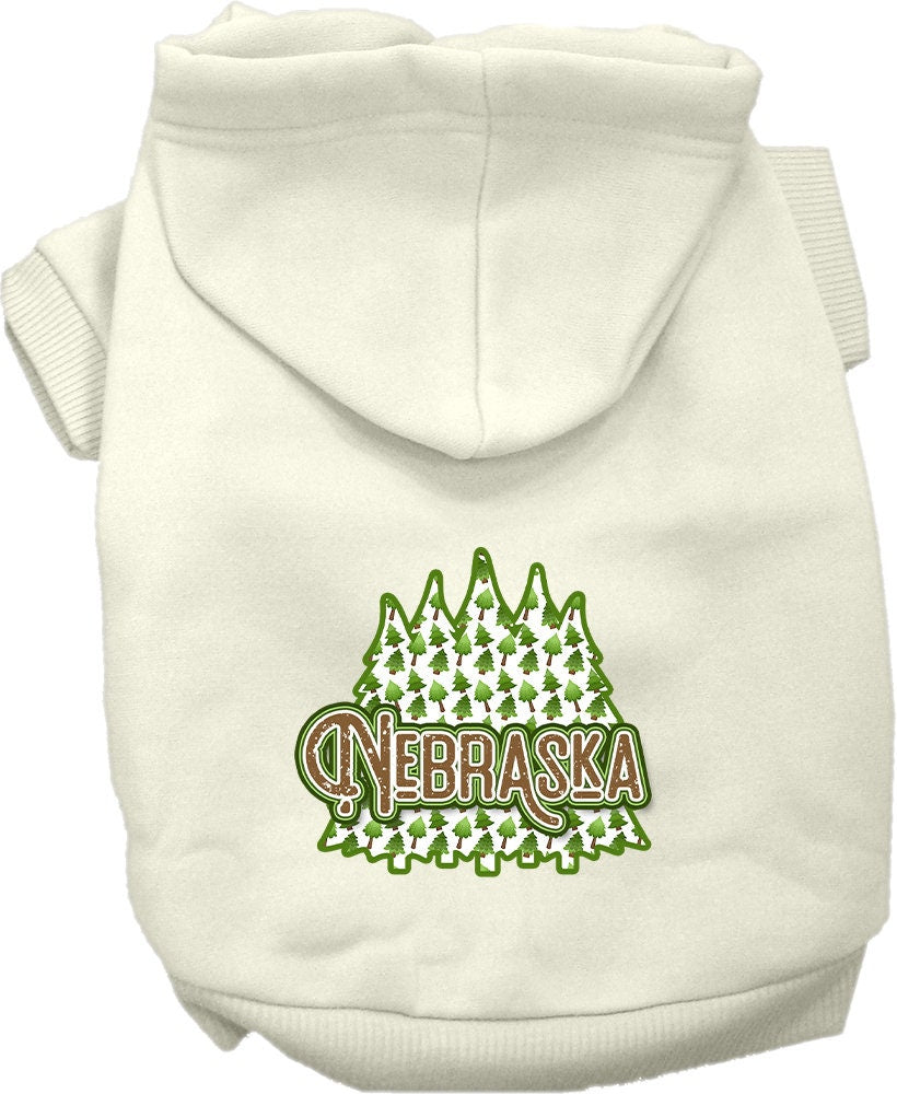 Pet Dog & Cat Screen Printed Hoodie for Small to Medium Pets (Sizes XS-XL), "Nebraska Woodland Trees"