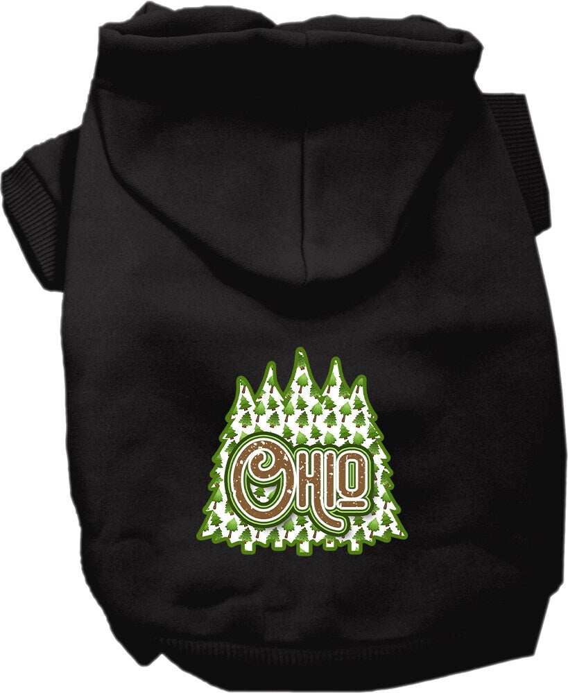 Pet Dog & Cat Screen Printed Hoodie for Small to Medium Pets (Sizes XS-XL), "Ohio Woodland Trees"