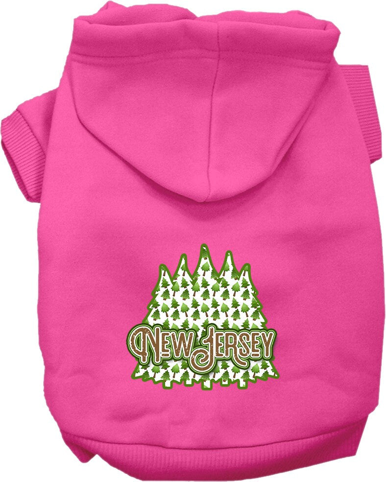 Pet Dog & Cat Screen Printed Hoodie for Small to Medium Pets (Sizes XS-XL), "New Jersey Woodland Trees"