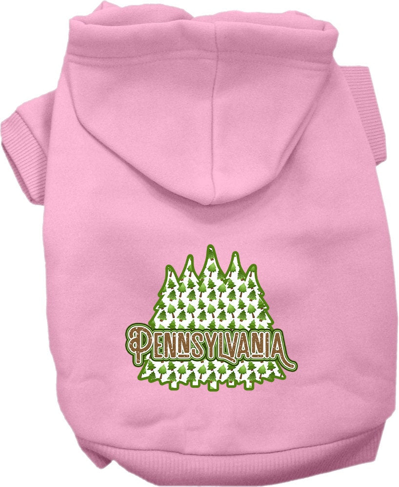 Pet Dog & Cat Screen Printed Hoodie for Small to Medium Pets (Sizes XS-XL), "Pennsylvania Woodland Trees"