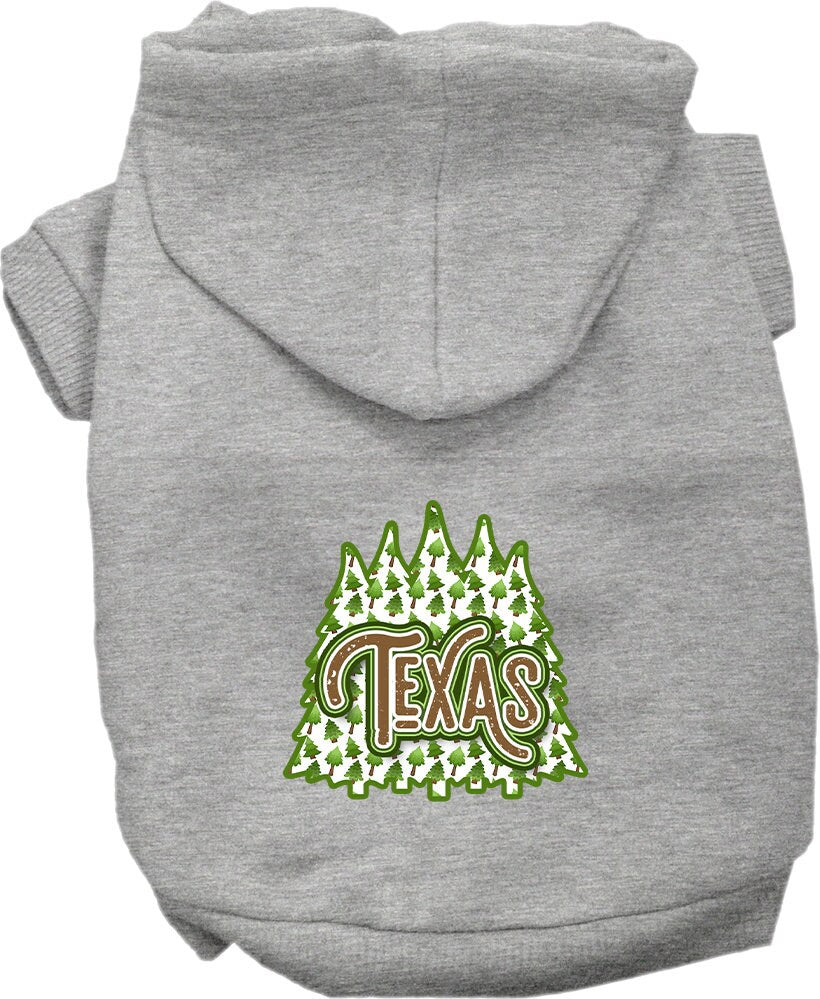 Pet Dog & Cat Screen Printed Hoodie for Small to Medium Pets (Sizes XS-XL), "Texas Woodland Trees"