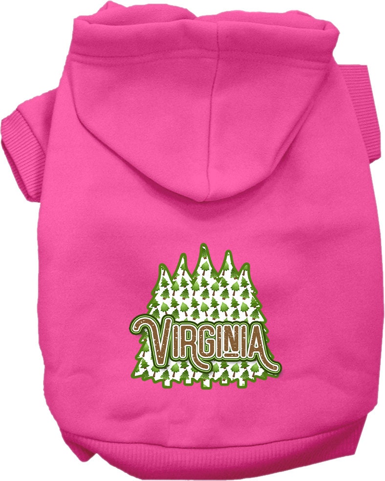 Pet Dog & Cat Screen Printed Hoodie for Small to Medium Pets (Sizes XS-XL), "Virginia Woodland Trees"