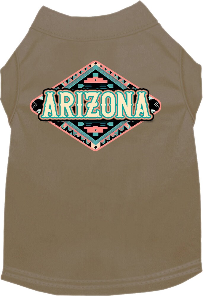 Pet Dog & Cat Screen Printed Shirt for Small to Medium Pets (Sizes XS-XL), "Arizona Peach Aztec"