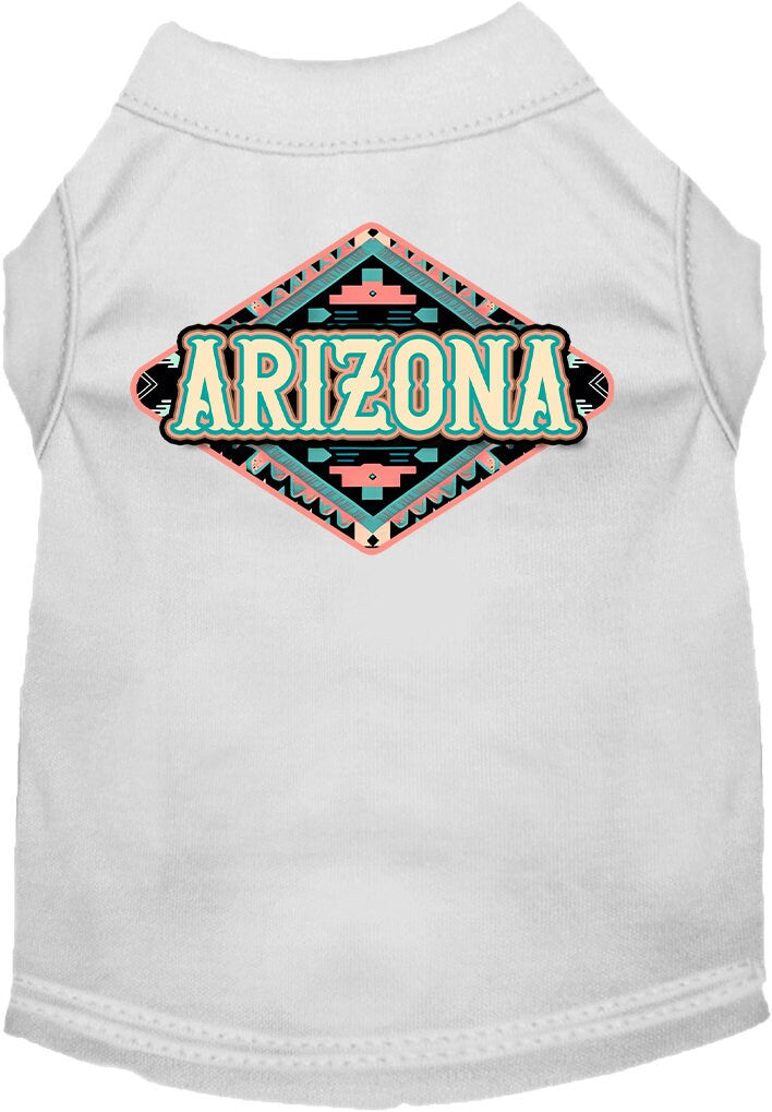 Pet Dog & Cat Screen Printed Shirt for Small to Medium Pets (Sizes XS-XL), "Arizona Peach Aztec"