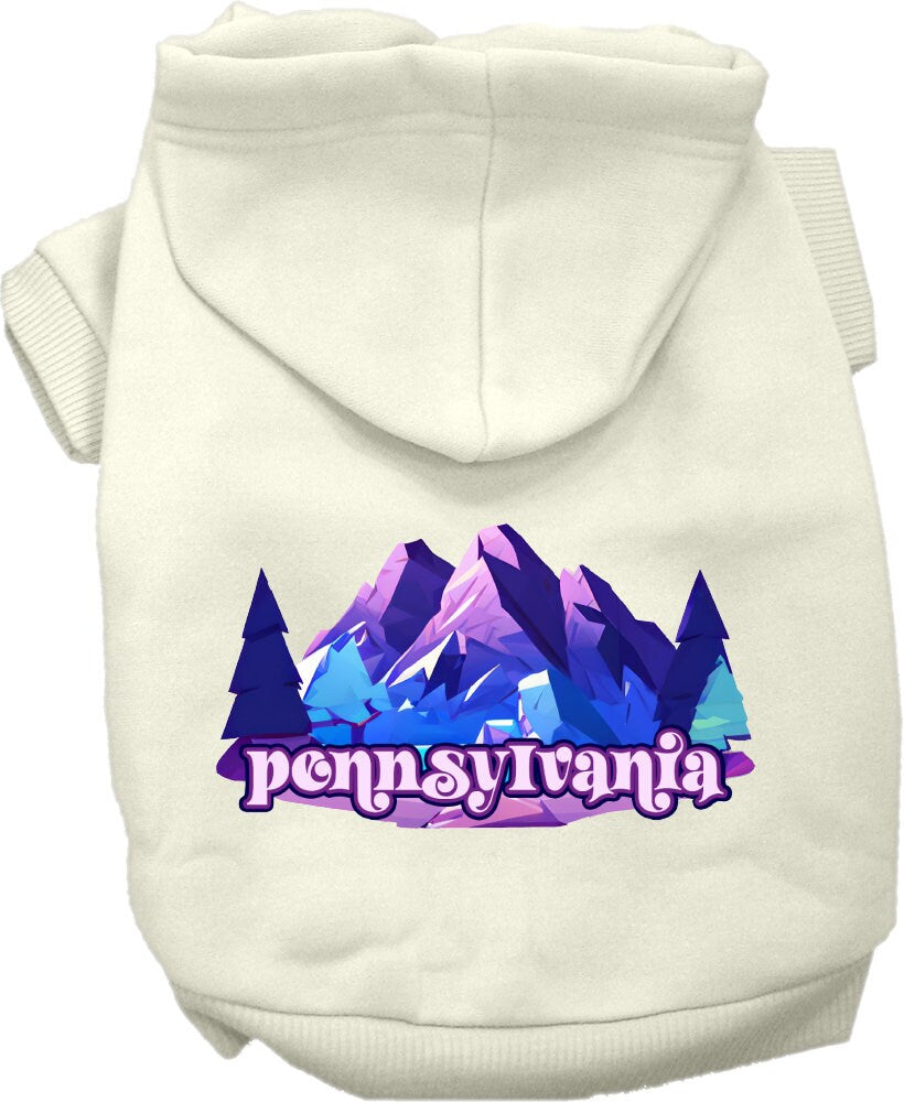 Pet Dog & Cat Screen Printed Hoodie for Small to Medium Pets (Sizes XS-XL), "Pennsylvania Alpine Pawscape"