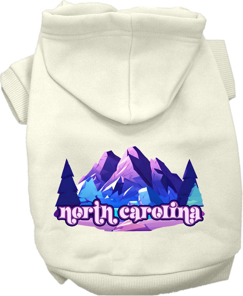 Pet Dog & Cat Screen Printed Hoodie for Small to Medium Pets (Sizes XS-XL), "North Carolina Alpine Pawscape"