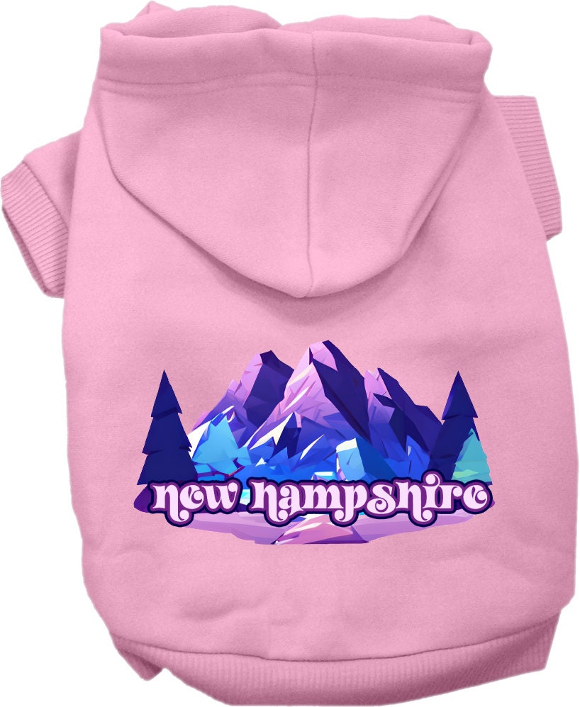 Pet Dog & Cat Screen Printed Hoodie for Small to Medium Pets (Sizes XS-XL), "New Hampshire Alpine Pawscape"