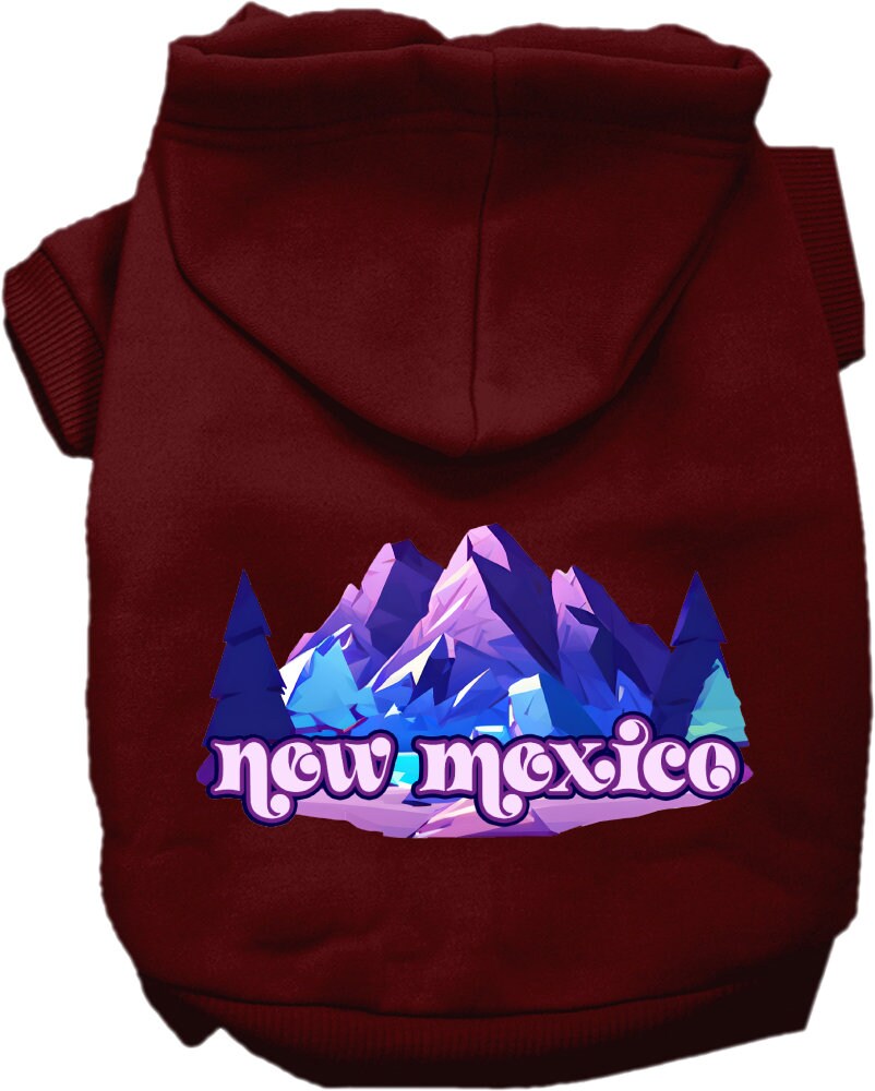 Pet Dog & Cat Screen Printed Hoodie for Small to Medium Pets (Sizes XS-XL), "New Mexico Alpine Pawscape"