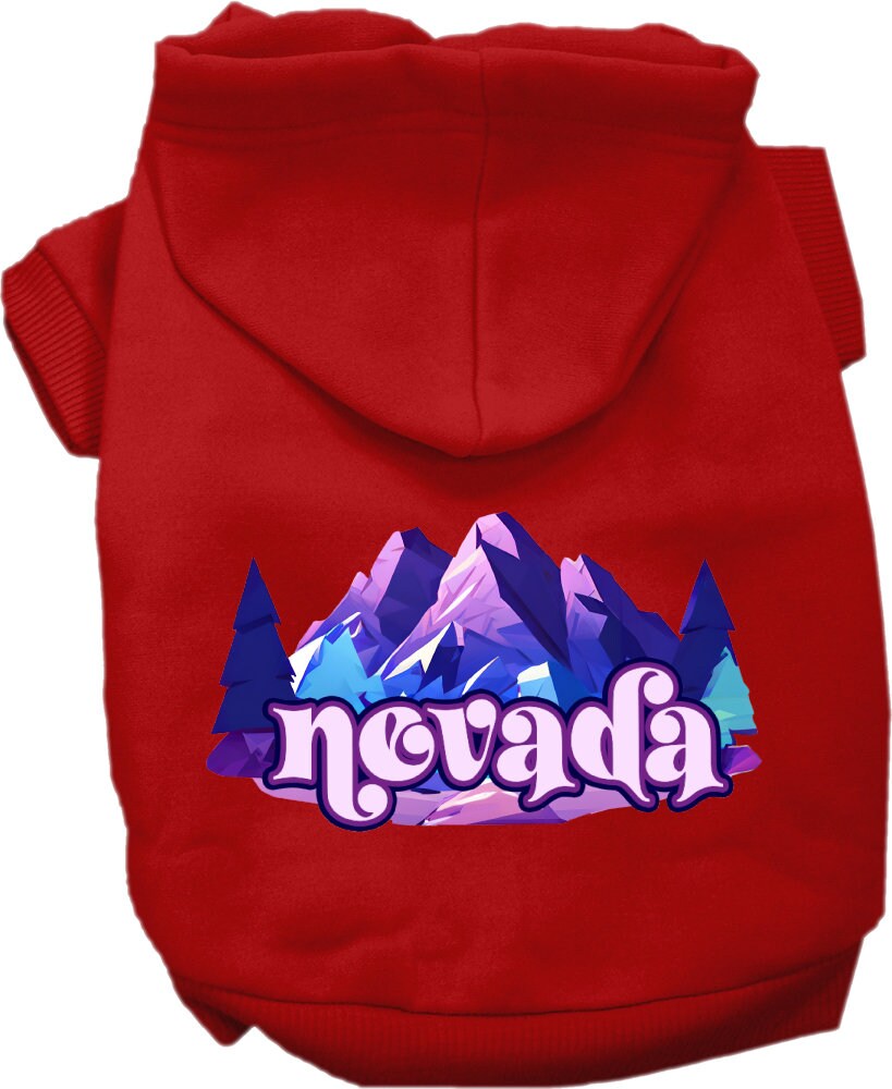 Pet Dog & Cat Screen Printed Hoodie for Small to Medium Pets (Sizes XS-XL), "Nevada Alpine Pawscape"