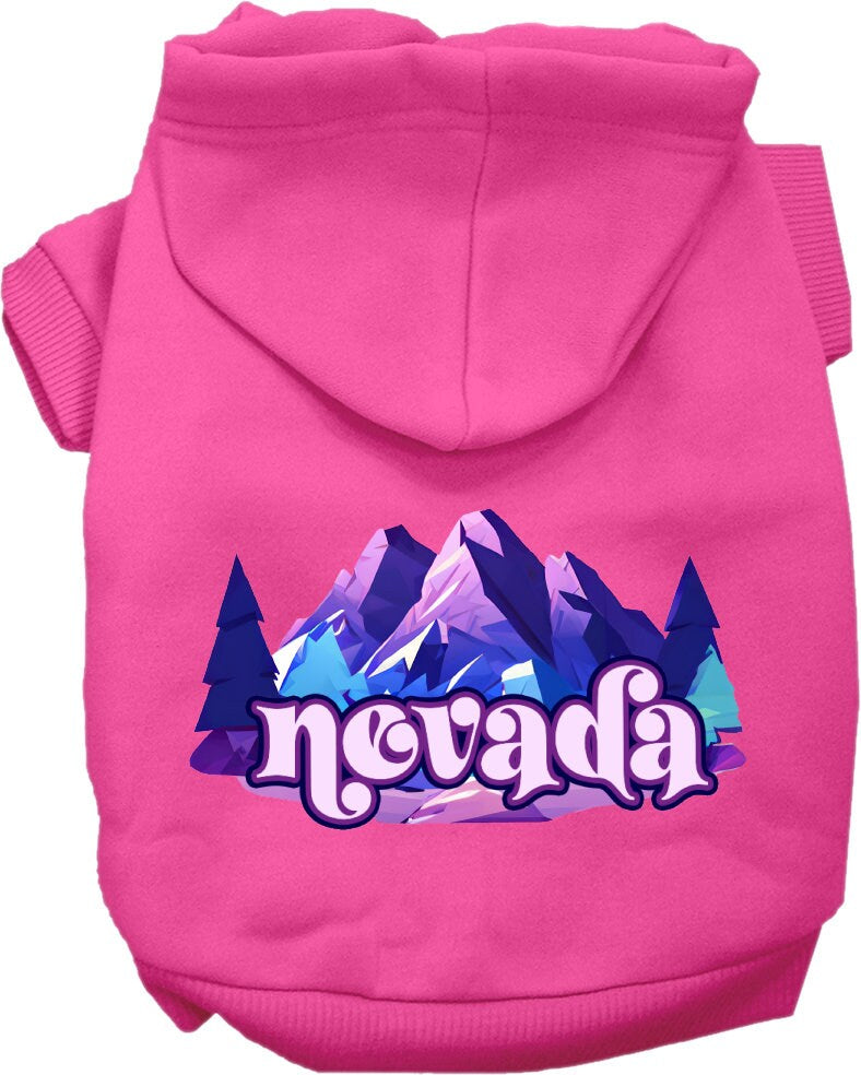 Pet Dog & Cat Screen Printed Hoodie for Small to Medium Pets (Sizes XS-XL), "Nevada Alpine Pawscape"