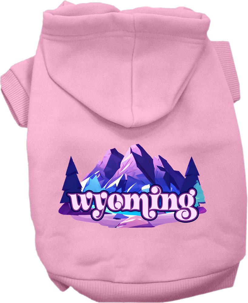 Pet Dog & Cat Screen Printed Hoodie for Small to Medium Pets (Sizes XS-XL), "Wyoming Alpine Pawscape"