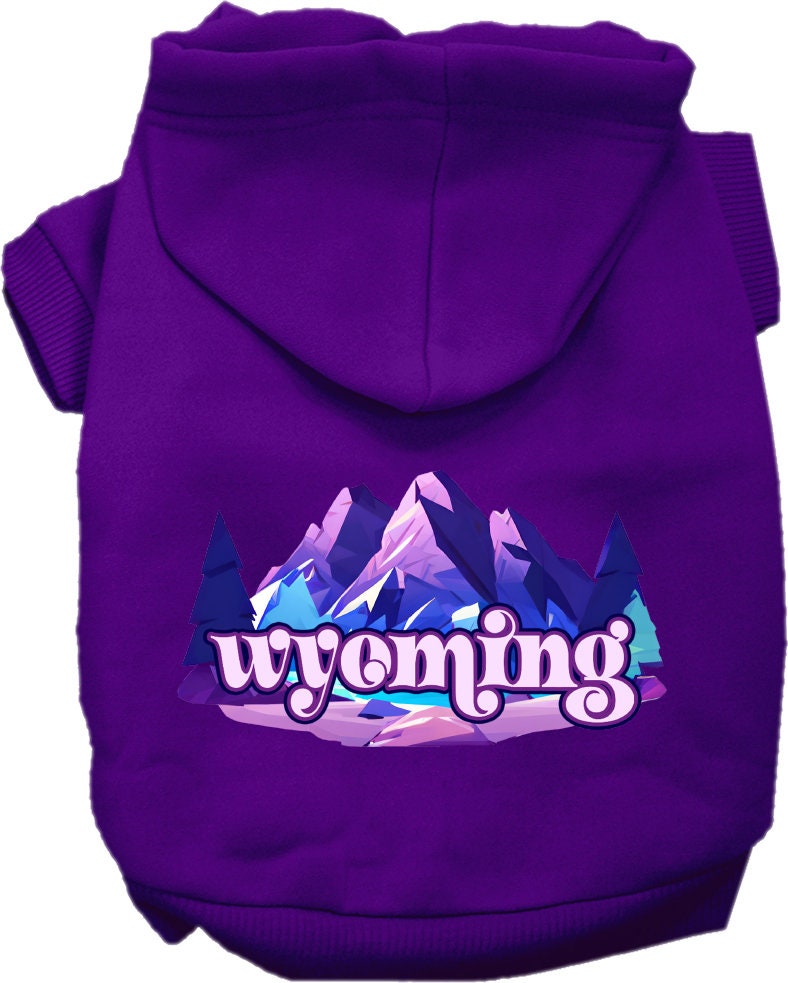 Pet Dog & Cat Screen Printed Hoodie for Small to Medium Pets (Sizes XS-XL), "Wyoming Alpine Pawscape"