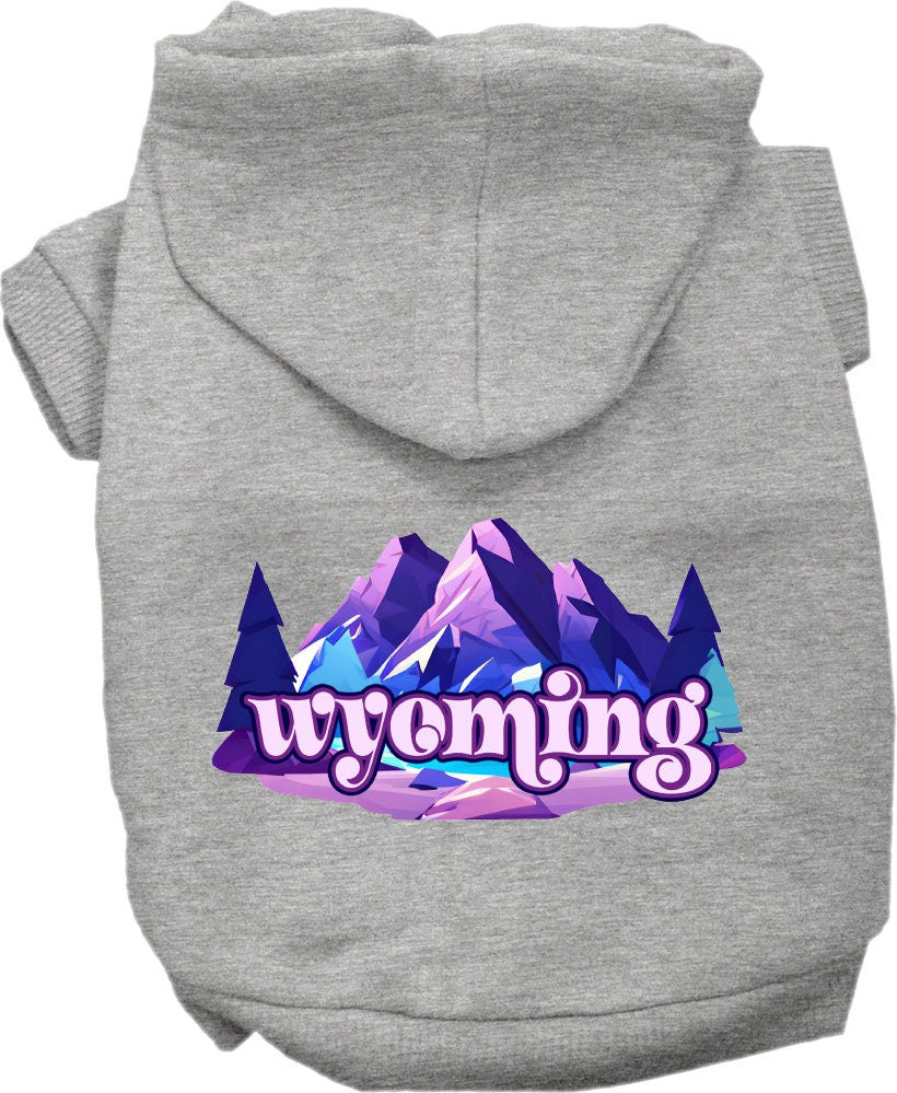 Pet Dog & Cat Screen Printed Hoodie for Small to Medium Pets (Sizes XS-XL), "Wyoming Alpine Pawscape"