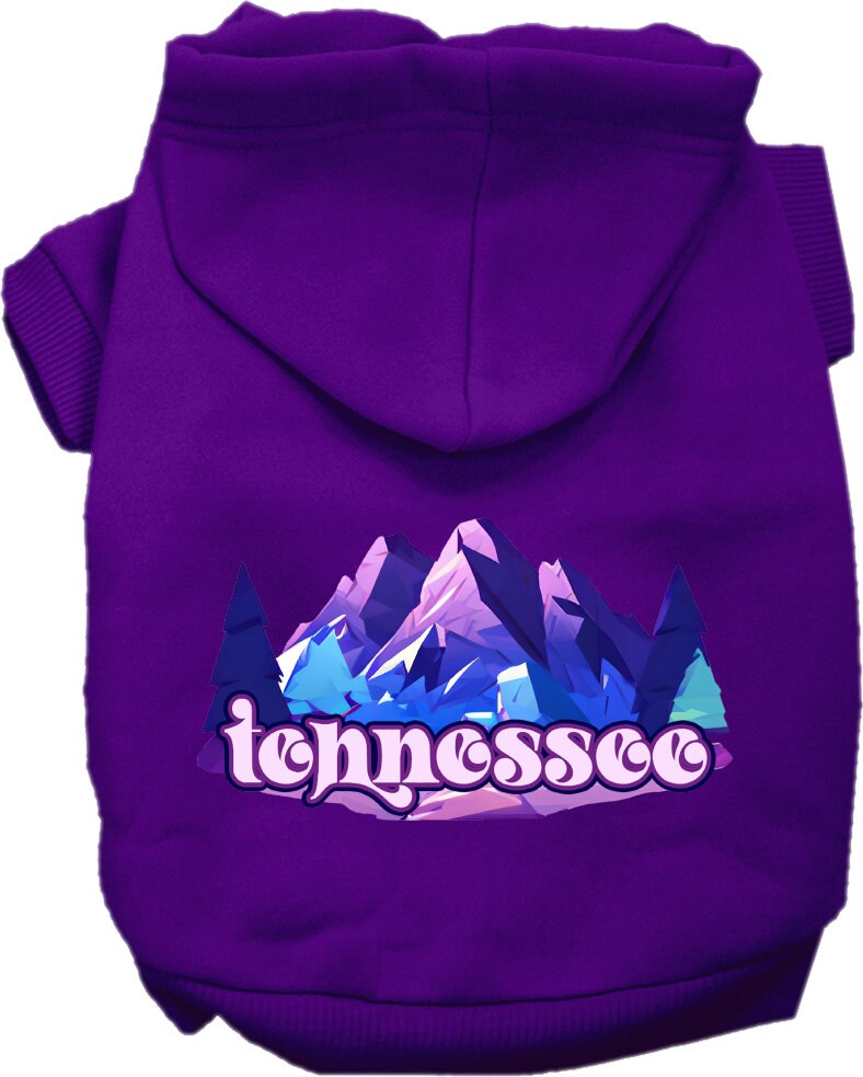 Pet Dog & Cat Screen Printed Hoodie for Small to Medium Pets (Sizes XS-XL), "Tennessee Alpine Pawscape"