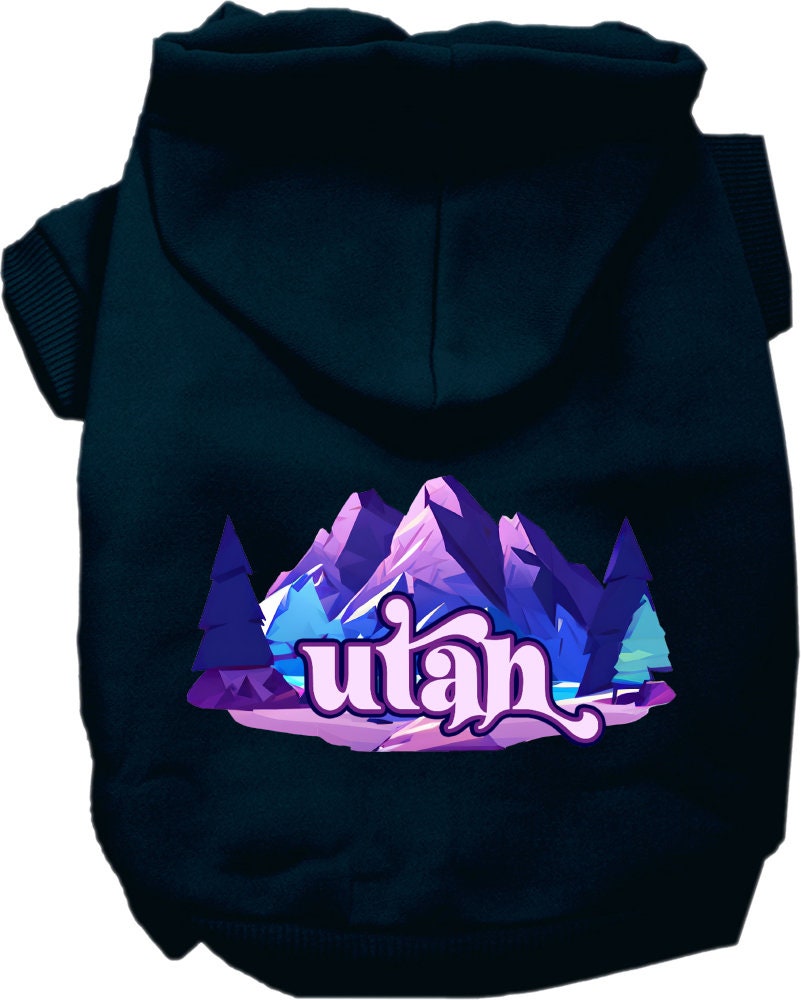 Pet Dog & Cat Screen Printed Hoodie for Small to Medium Pets (Sizes XS-XL), "Utah Alpine Pawscape"