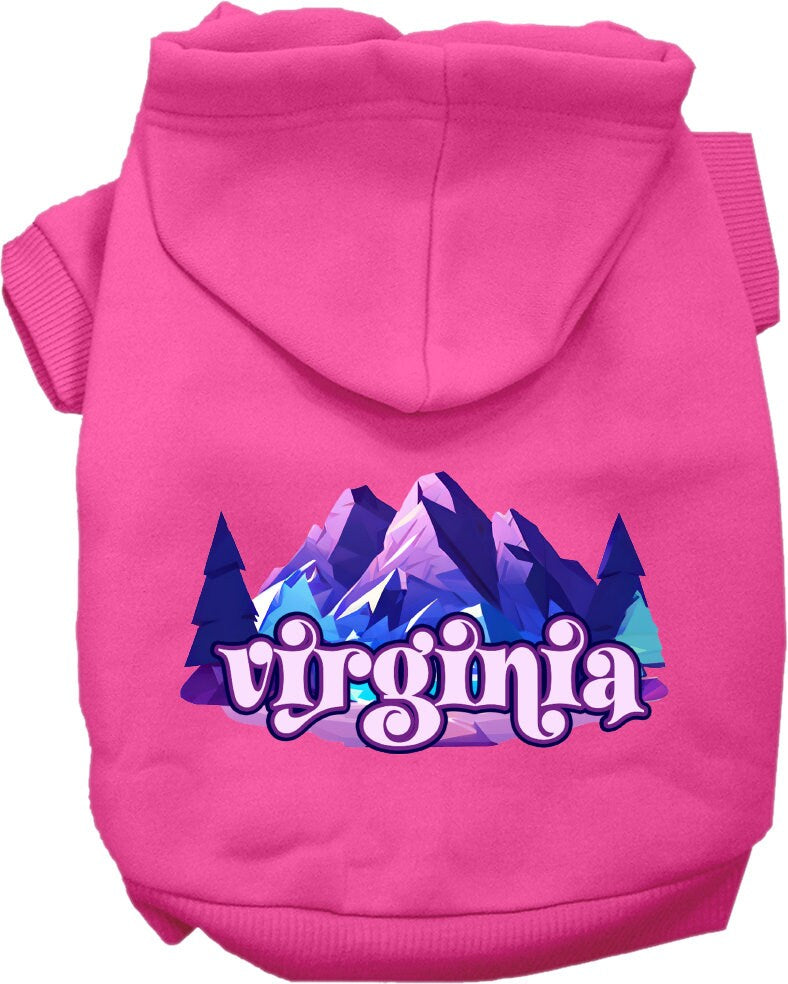 Pet Dog & Cat Screen Printed Hoodie for Small to Medium Pets (Sizes XS-XL), "Virginia Alpine Pawscape"