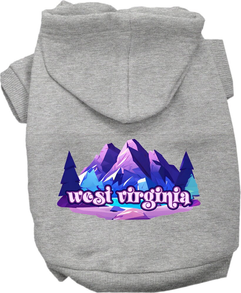 Pet Dog & Cat Screen Printed Hoodie for Small to Medium Pets (Sizes XS-XL), "West Virginia Alpine Pawscape"