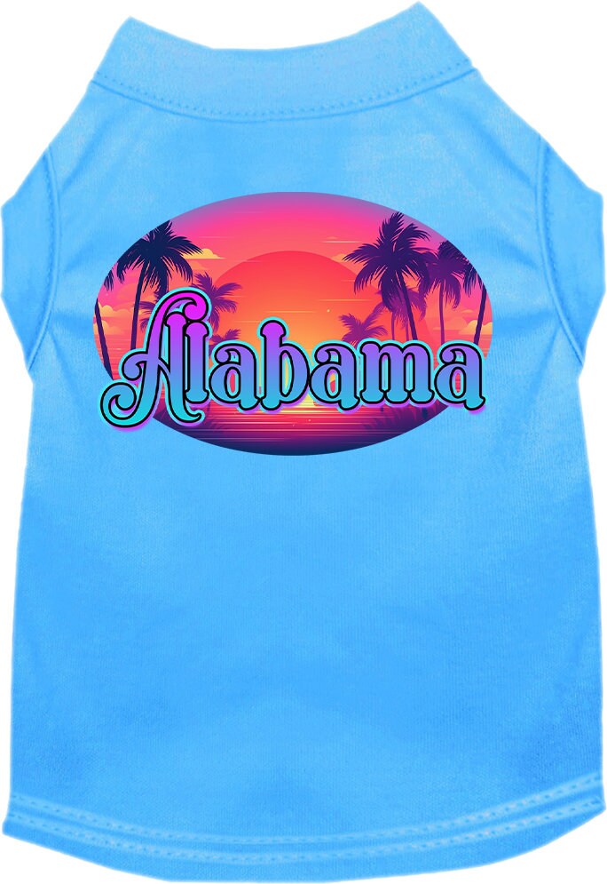 Pet Dog & Cat Screen Printed Shirt for Medium to Large Pets (Sizes 2XL-6XL), "Alabama Classic Beach"