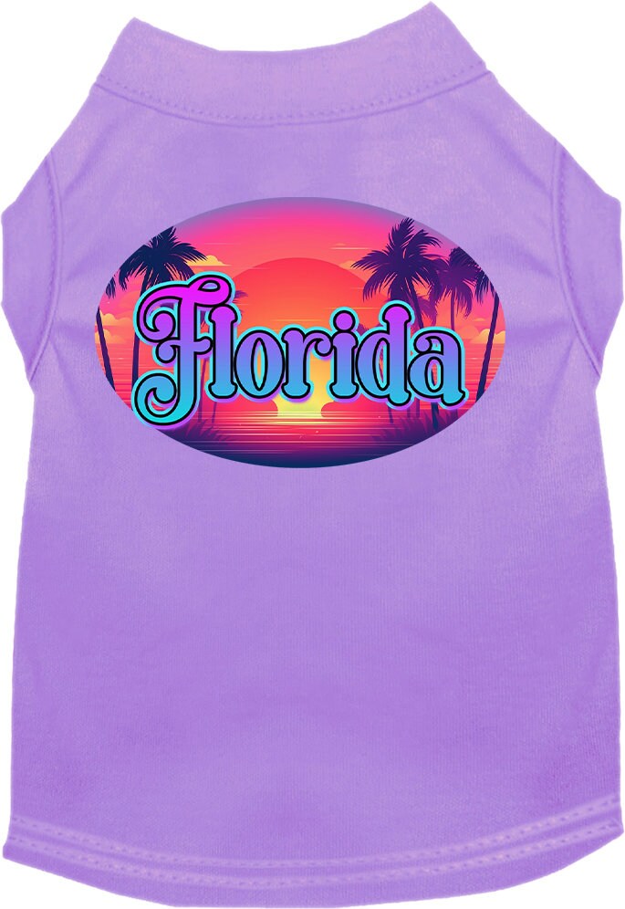 Pet Dog & Cat Screen Printed Shirt for Small to Medium Pets (Sizes XS-XL), "Florida Classic Beach"