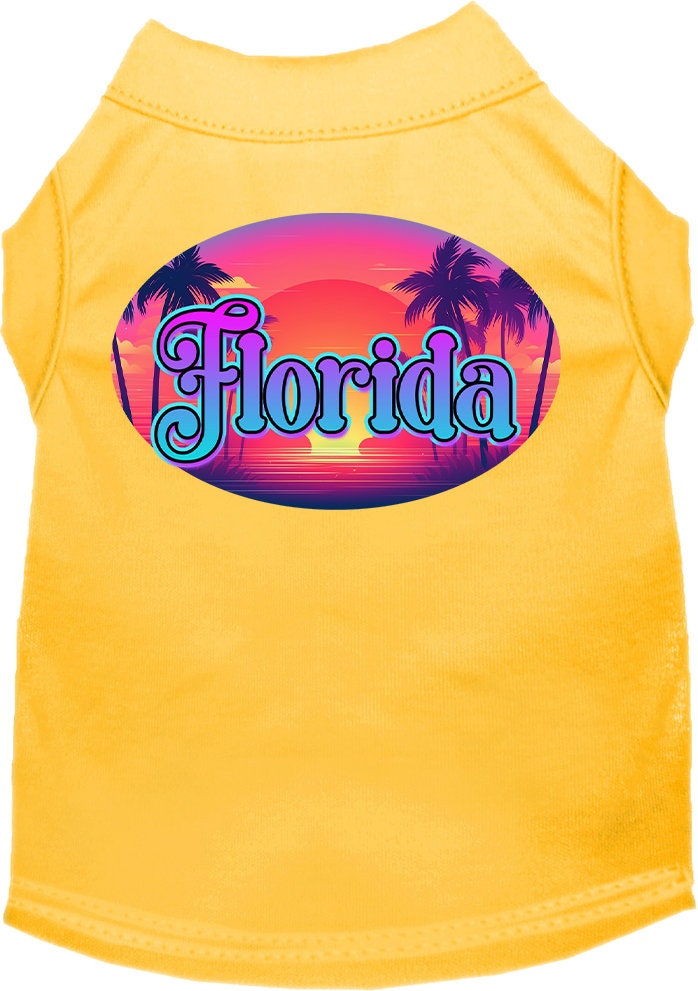 Pet Dog & Cat Screen Printed Shirt for Medium to Large Pets (Sizes 2XL-6XL), "Florida Classic Beach"