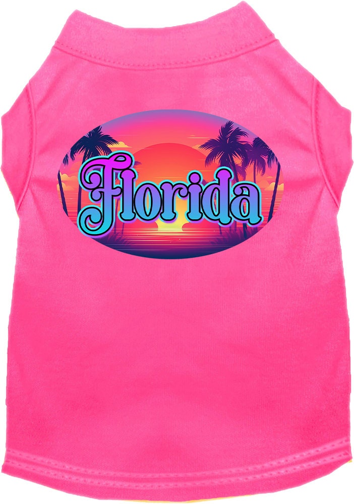 Pet Dog & Cat Screen Printed Shirt for Medium to Large Pets (Sizes 2XL-6XL), "Florida Classic Beach"